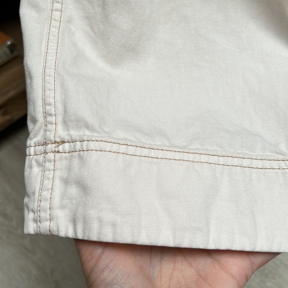 Free People Cream Zip Front Long Sleeve Denim Coveralls Jumpsuit - Picture 10 of 15